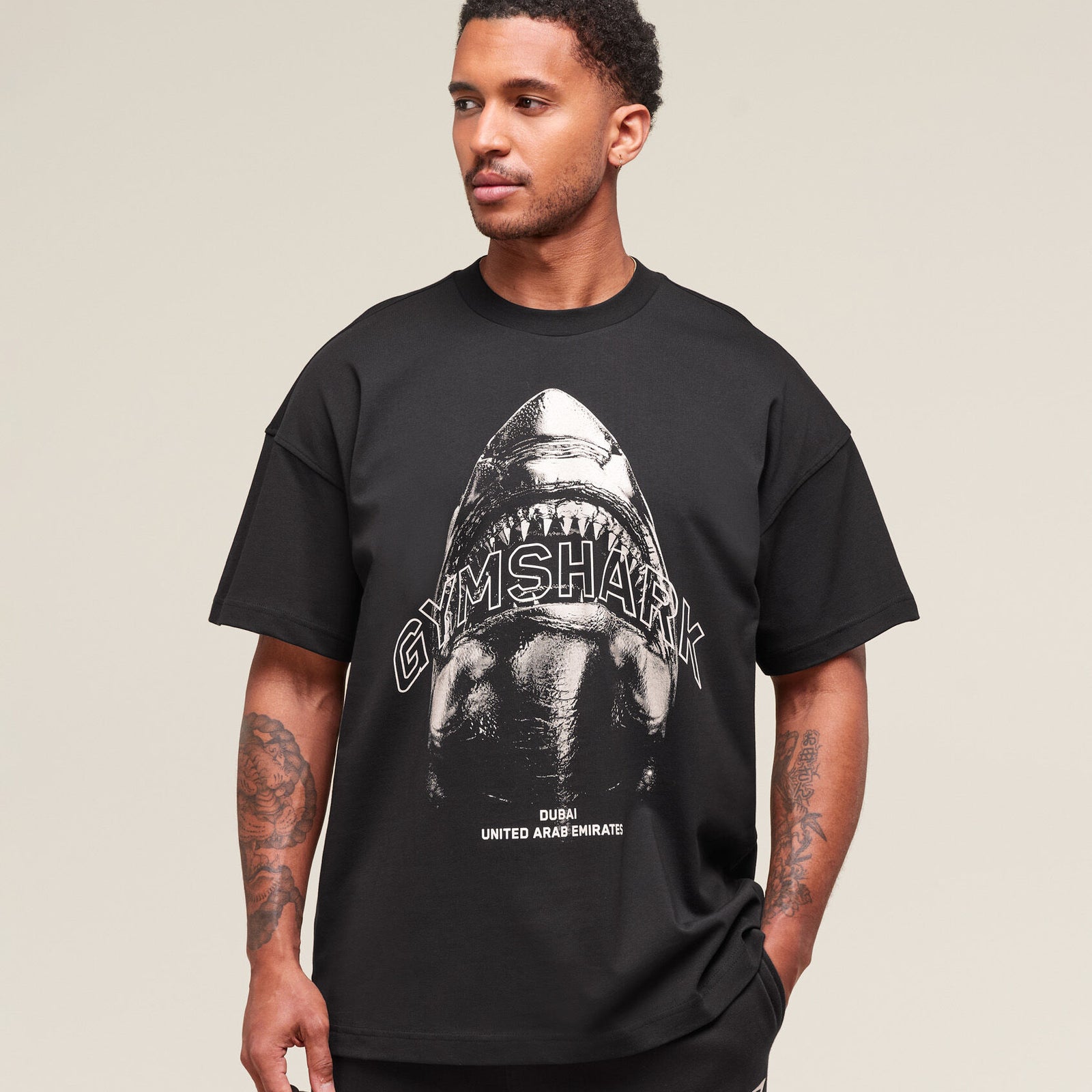 Shark Attack OS Tee Gymshark, Black - Image 2