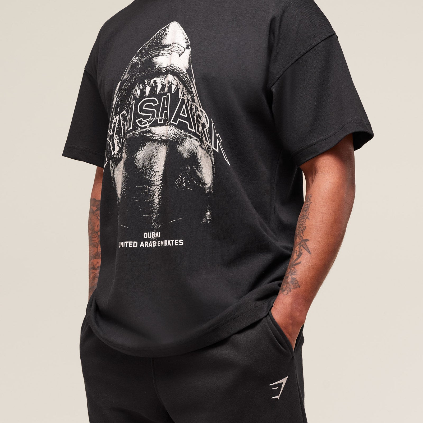 Shark Attack OS Tee Gymshark, Black - Image 1