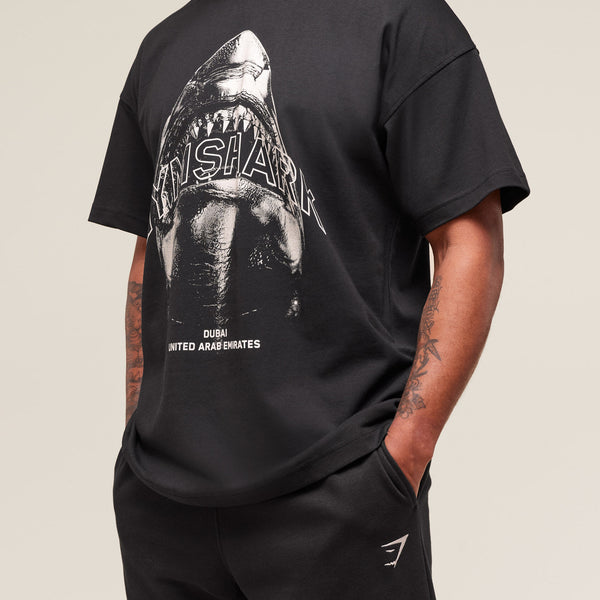 Shark Attack OS Tee Gymshark, Black