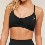Ruched Strappy Sports Bra - Thumbnail 3